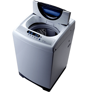 Pegasus technician repairing a portable washing machine