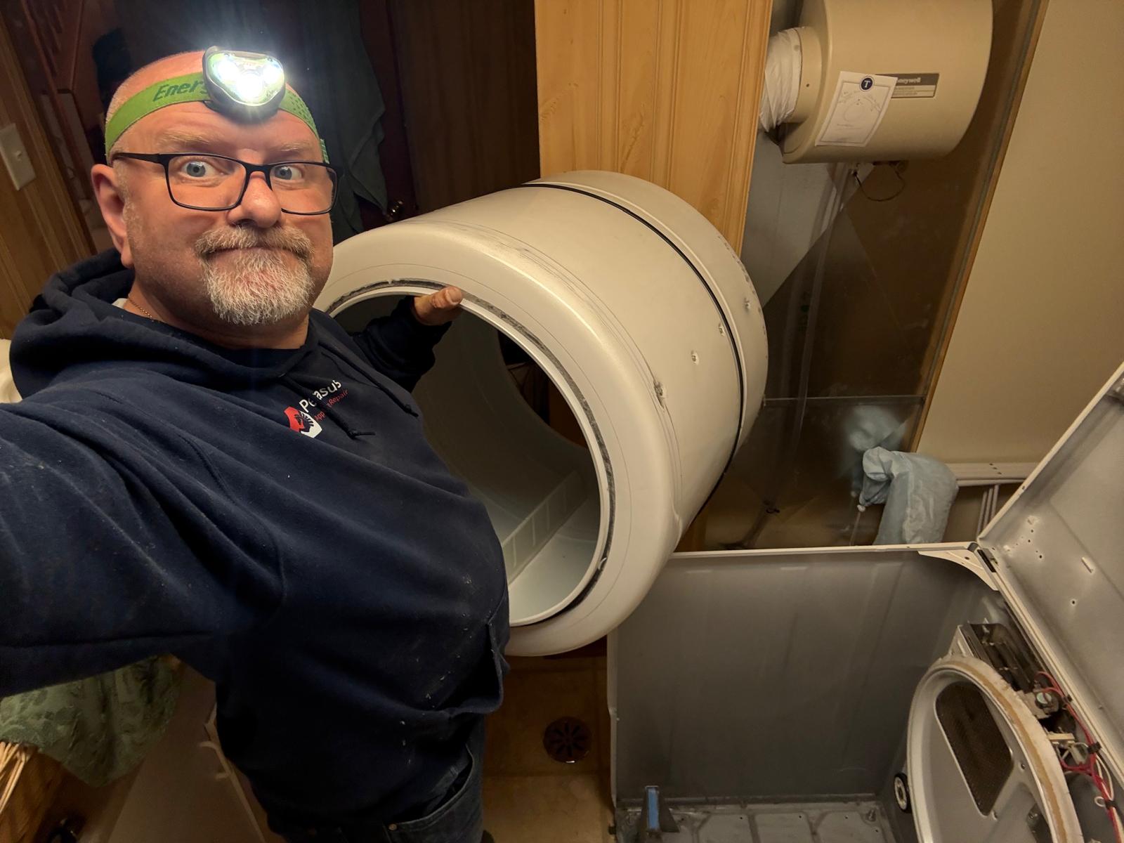 Dryer drum removal internal repair