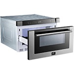 Microwave drawer installed in lower kitchen cabinet